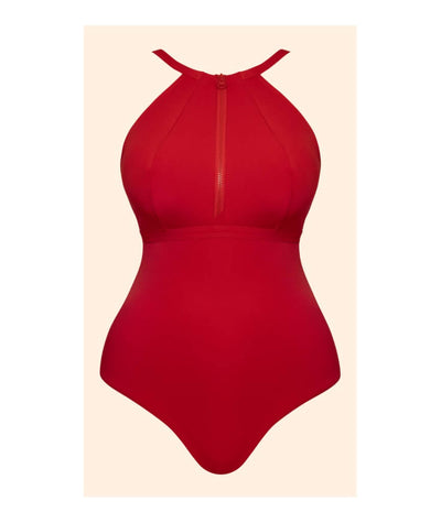 Curvy Kate Zip Tide Wire Free Multiway One Piece Swimsuit - Red