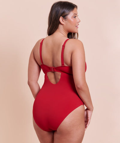 Curvy Kate Zip Tide Wire Free Multiway One Piece Swimsuit - Red