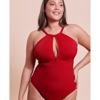 Curvy Kate Zip Tide Wire Free Multiway One Piece Swimsuit - Red