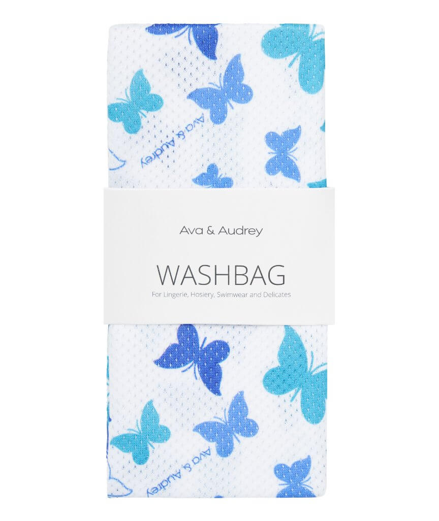 Curvy Lingerie Blue Butterfly Washbag - Large