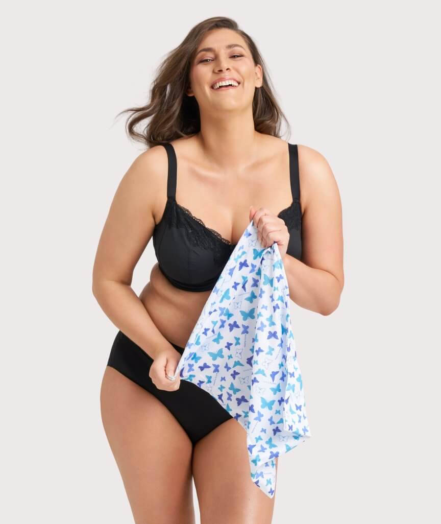 Curvy Lingerie Blue Butterfly Washbag - Large