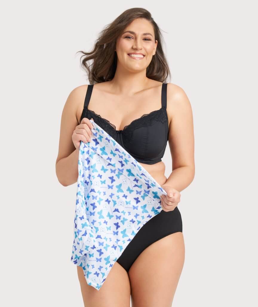 Curvy Lingerie Blue Butterfly Washbag - Large
