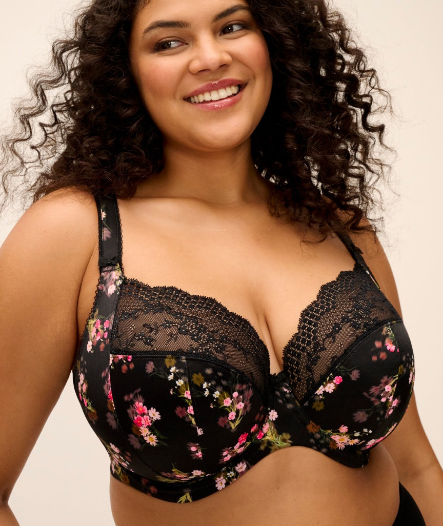 Elomi Lucie Underwire Stretch Plunge Bra - Fleur