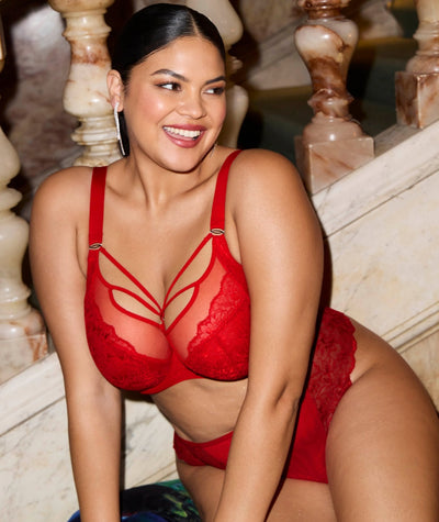 Elomi Brianna Underwire Plunge Bra - Haute Red