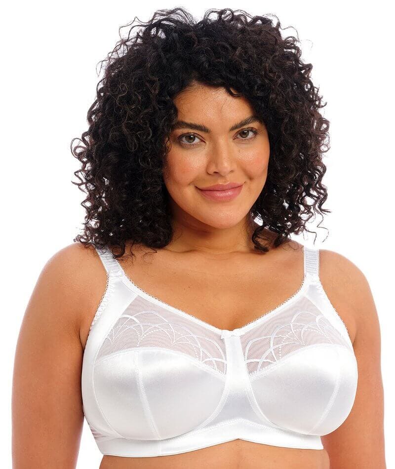 Elomi Womens Cate Wirefree Soft Cup Bra, 44E, White