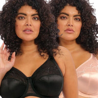 Elomi Cate Underwired Full Cup Banded Bra 2 Pack - Black/Latte