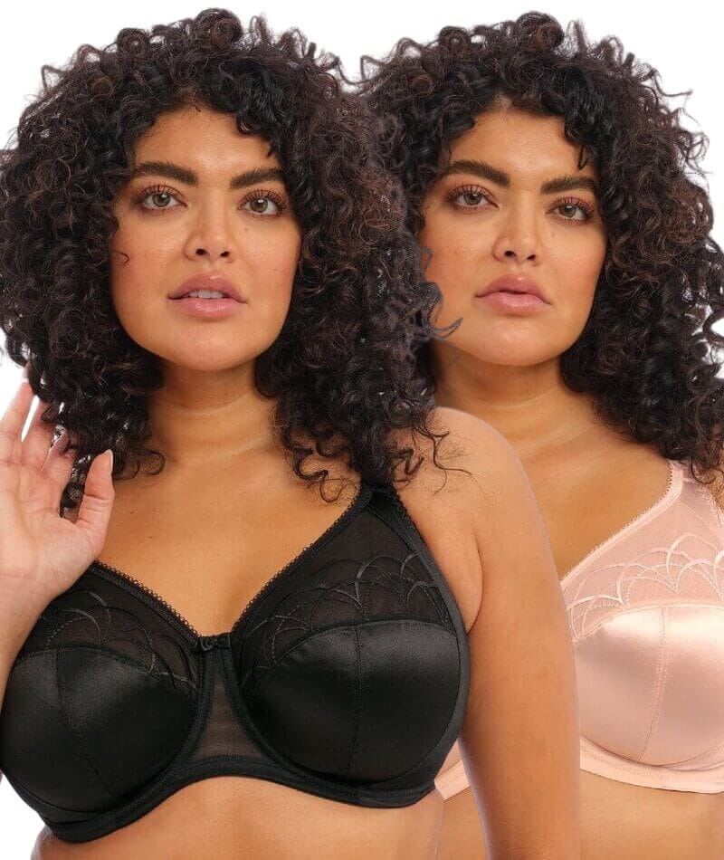 Elomi Cate Underwired Full Cup Banded Bra 2 Pack - Black/Latte Bras 34DDD
