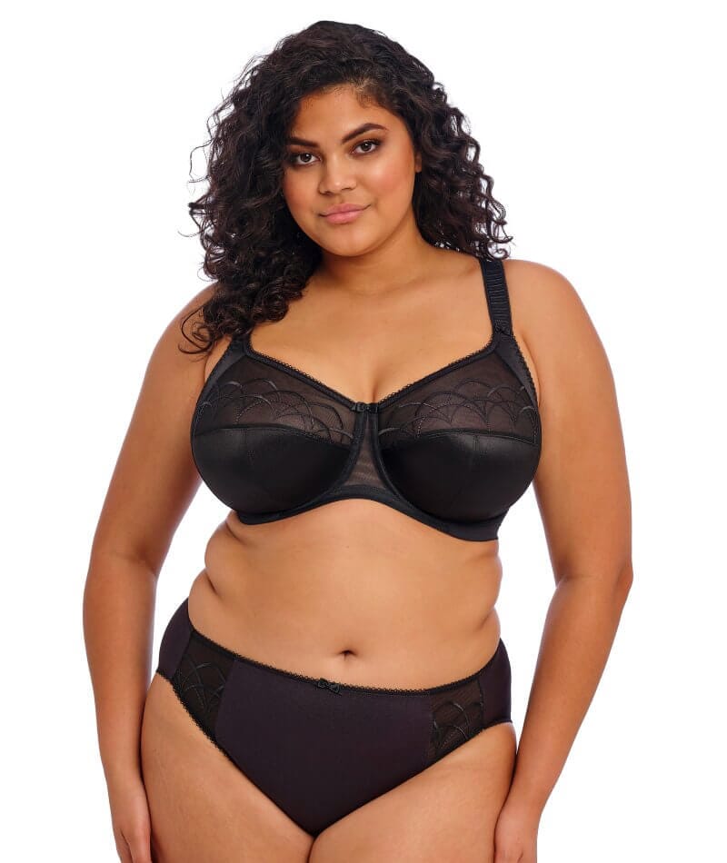 Elomi Cate Underwired Full Cup Banded Bra - Black Bras