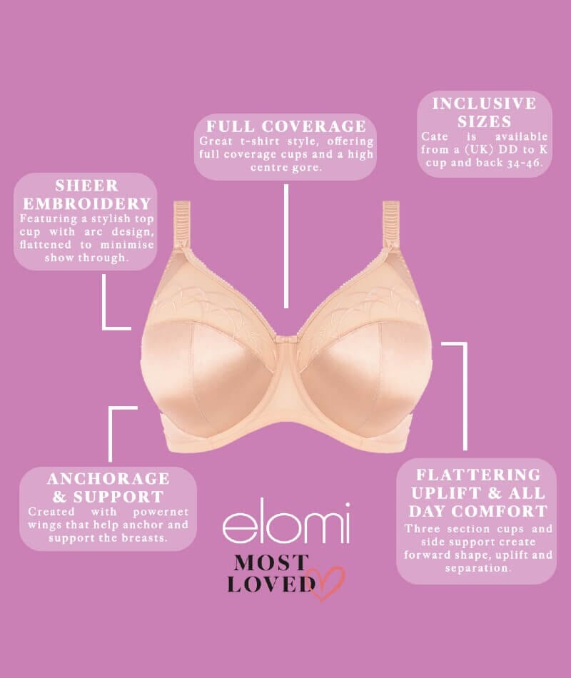 Elomi Cate Underwired Full Cup Banded Bra - Latte Bras