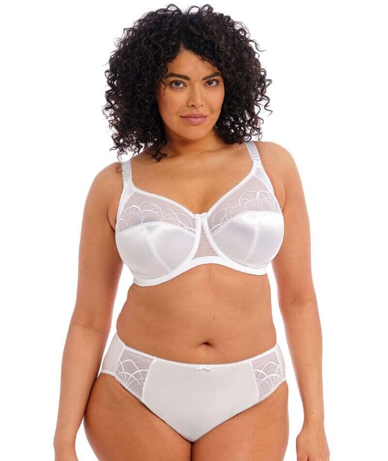 Elomi Womens Cate Wirefree Soft Cup Bra, 38F, White