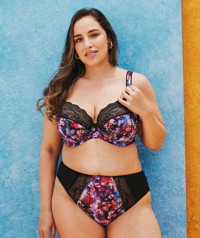 Elomi Lucie Underwire Stretch Plunge Bra - Cherry Blossom Bras
