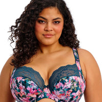 Elomi Lucie Underwire Stretch Plunge Bra - Teal Floral