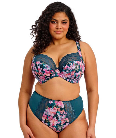Elomi Lucie Underwire Stretch Plunge Bra - Teal Floral
