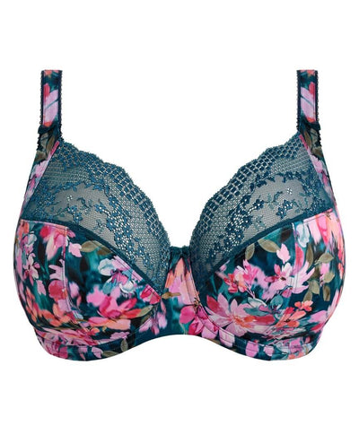 Elomi Lucie Underwire Stretch Plunge Bra - Teal Floral