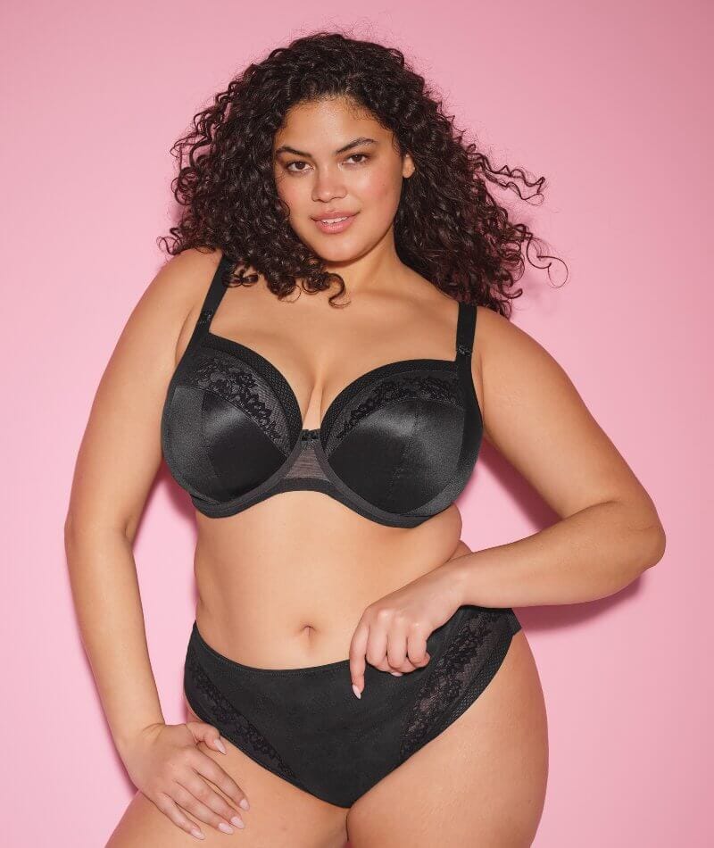 Elomi Nerina Underwire Stretch Plunge Bra - Black Bras