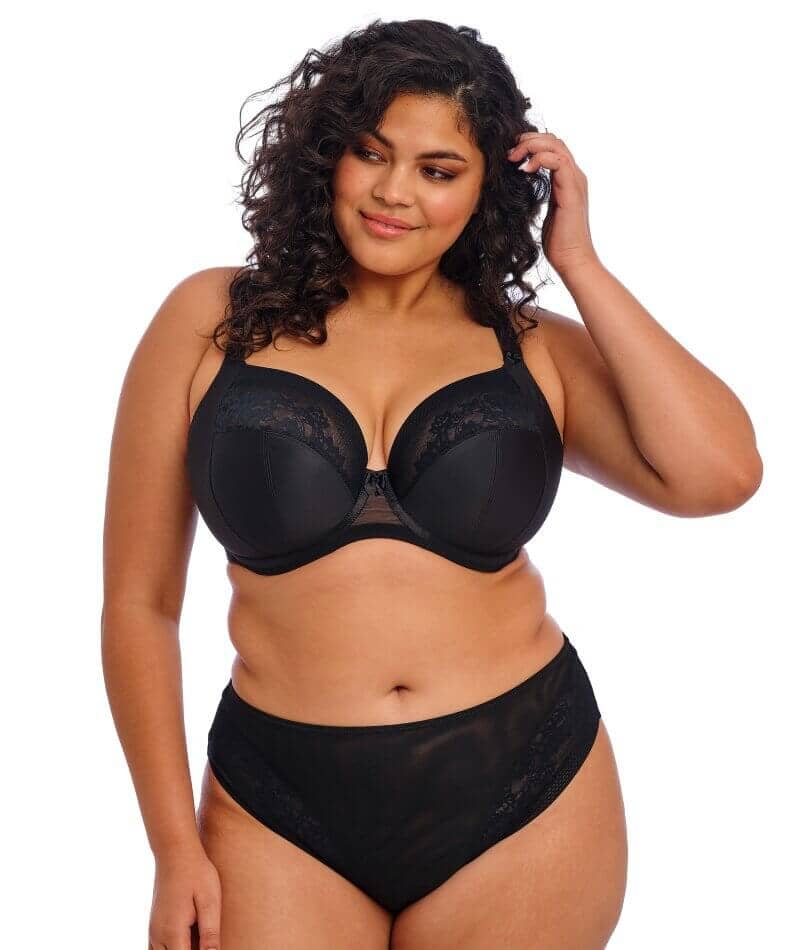 Elomi Nerina Underwire Stretch Plunge Bra - Black Bras