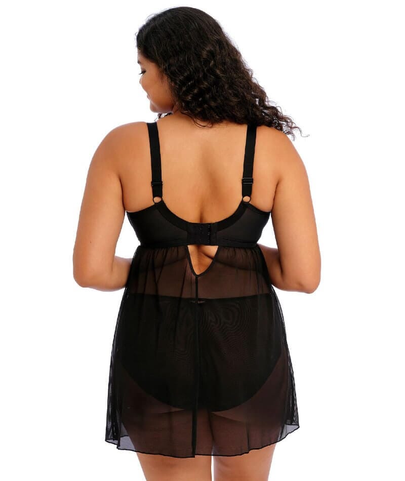 Elomi Sachi Black Underwired Babydoll - Black Bras 
