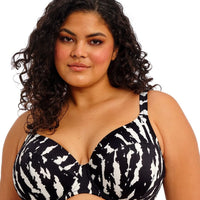 Elomi Swim Echo Shell Underwired Plunge Bikini Top - Black