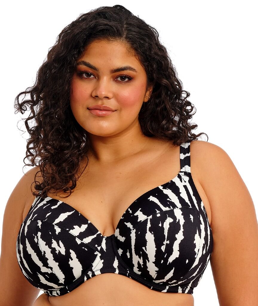 Elomi Swim Echo Shell Underwired Plunge Bikini Top - Black