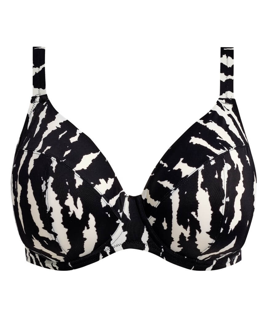 Elomi Swim Echo Shell Underwired Plunge Bikini Top - Black