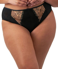 Elomi Teagan High Leg Brief - Black/Almond
