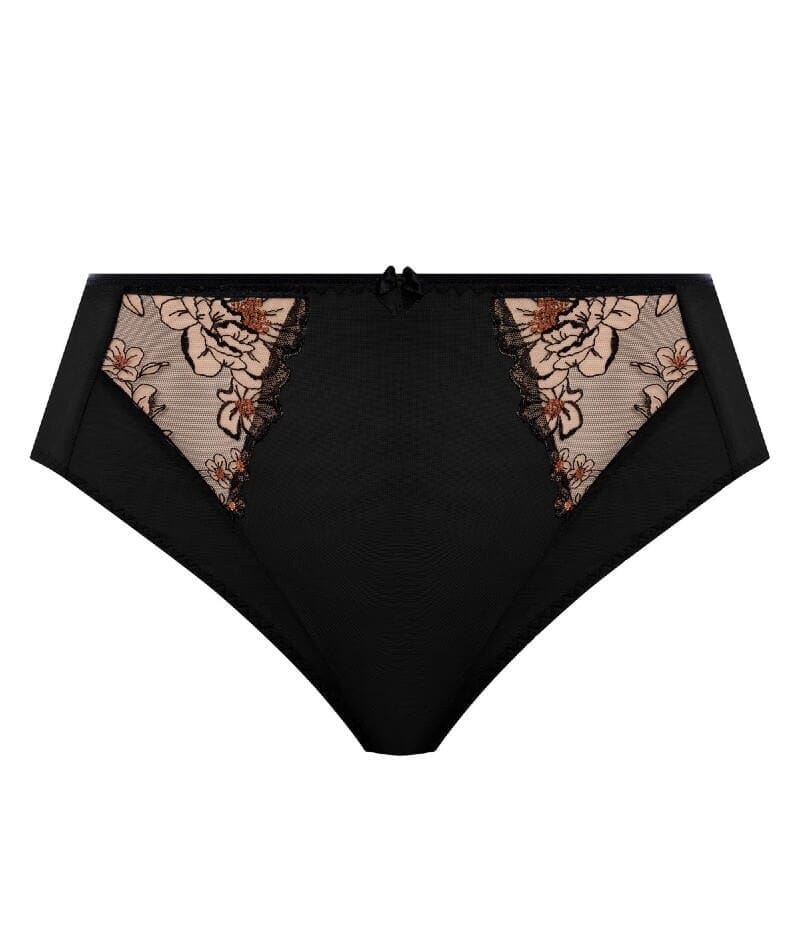 Elomi Teagan High Leg Brief - Black/Almond Knickers