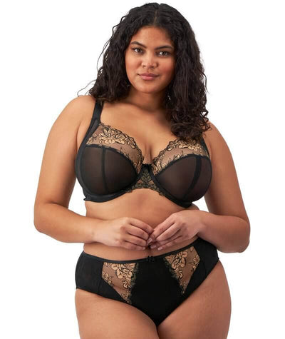 Elomi Teagan Underwire Plunge Bra - Black/Almond Bras