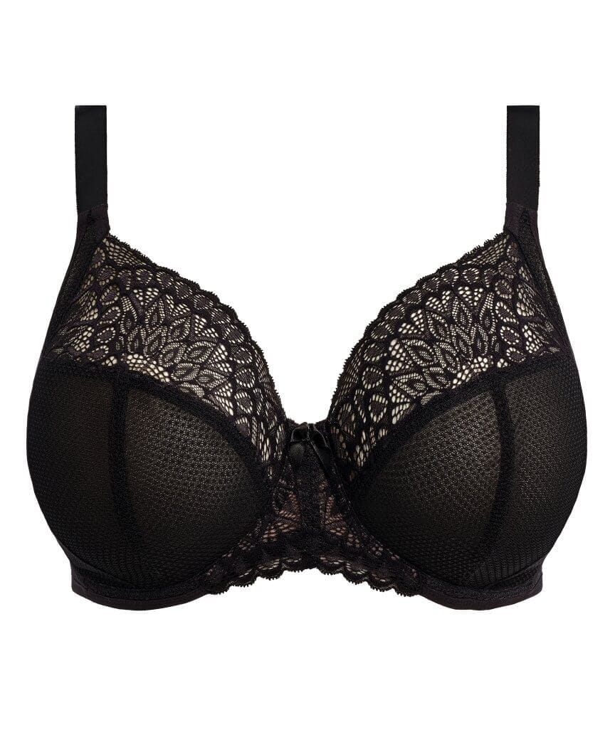 Elomi Tiernie Underwire Stretch Plunge Bra - Black Bras