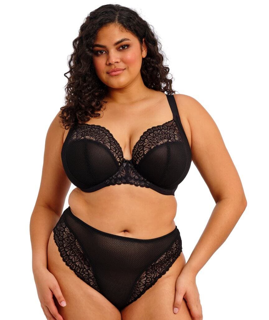 Elomi Tiernie Underwire Stretch Plunge Bra - Black Bras