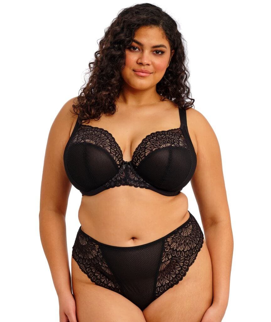 Elomi Tiernie Underwire Stretch Plunge Bra - Black Bras