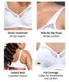 Exquisite Form Fully Cotton Soft Cup Wire-Free Bra With Lace 2 Pack - Damask Neutral/White Bras