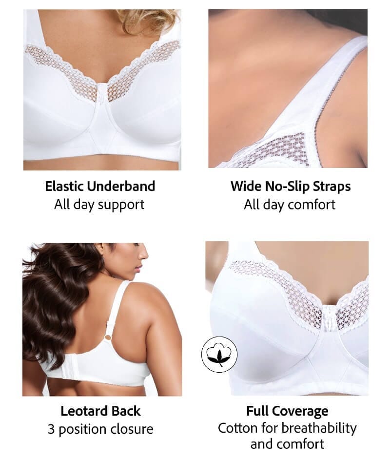 Exquisite Form Fully Cotton Soft Cup Wire-free Bra With Lace - Damask Neutral Bras