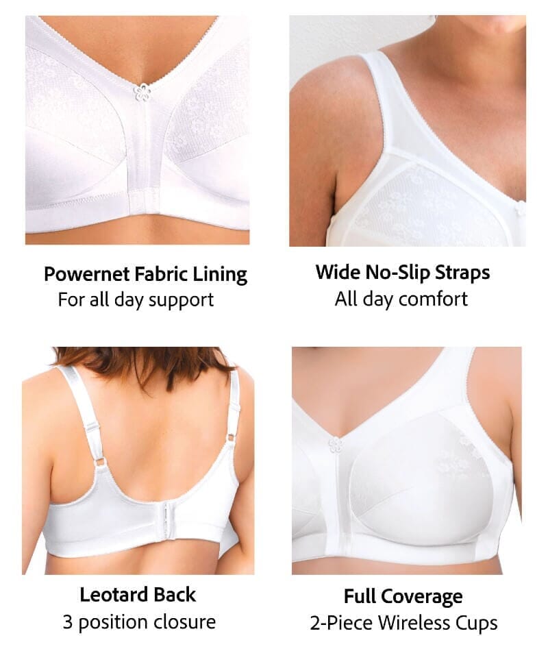 Exquisite Form Fully Side Shaping Bra With Floral - White Bras