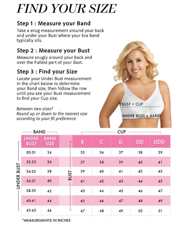 Exquisite Form Fully Side Shaping Bra With Floral - Black Bras