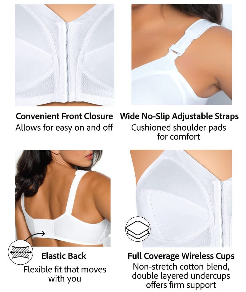Exquisite Form Fully Front Close Wire-free Classic Support Bra - White Bras
