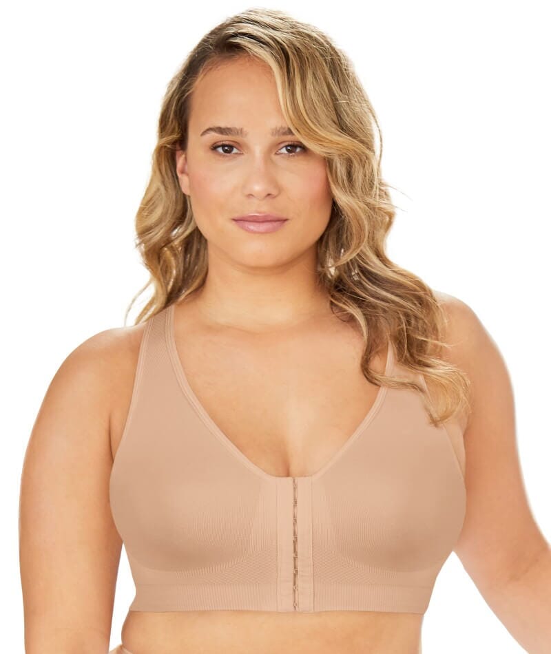 Exquisite Form Fully Seamless Wire-Free Full Coverage Bra with Front Closure - Nude Bras