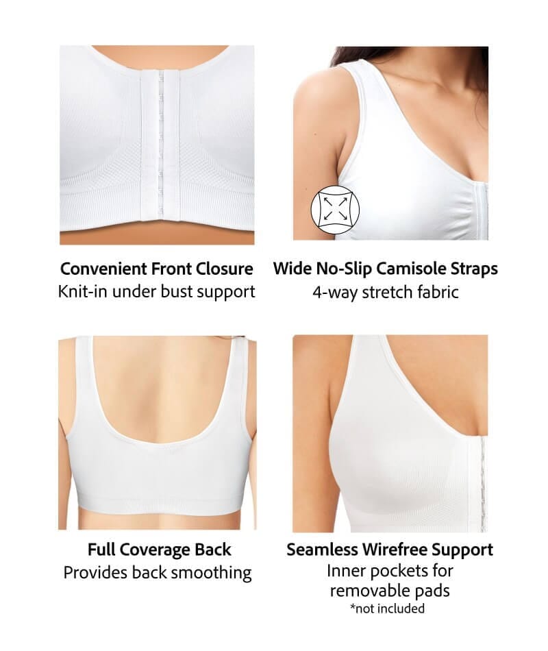 Exquisite Form Fully Seamless Wire-Free Full Coverage Bra with Front Closure - Nude Bras