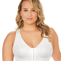 Exquisite Form Fully Seamless Wire-Free Full Coverage Bra with Front Closure - White