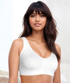 Exquisite Form Fully Seamless Wire-Free Full Coverage Bra with Front Closure - White Bras