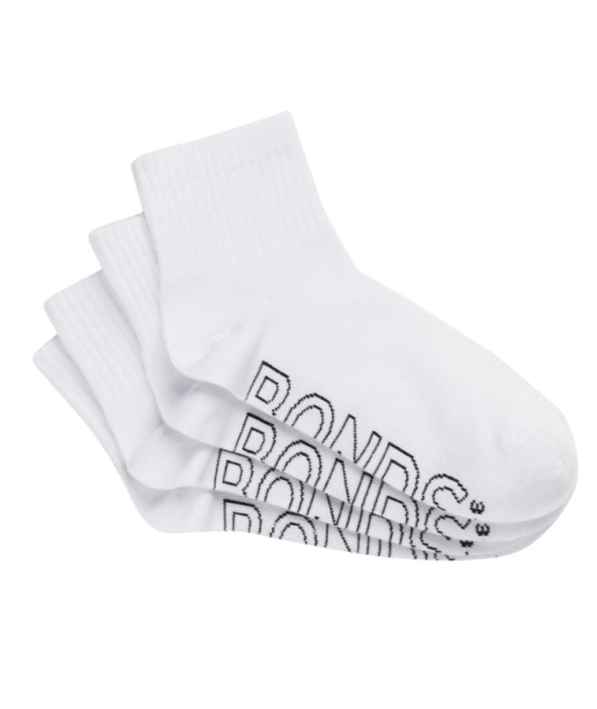 Bonds Women Logo Light Crew Socks - White