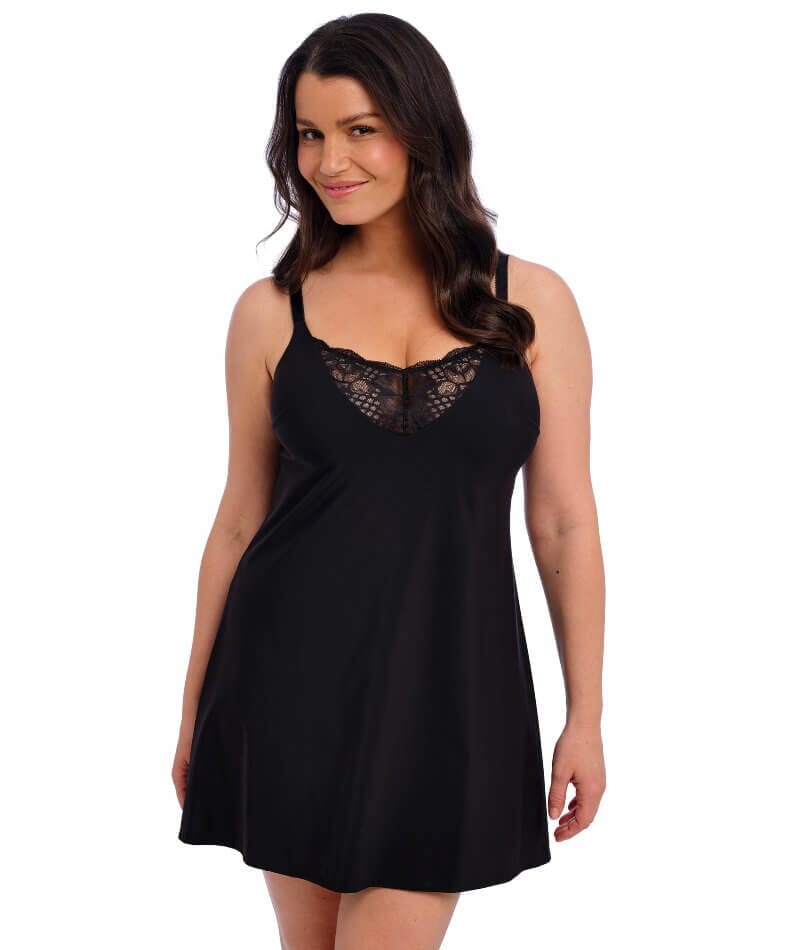black chemise dress Womens Pour Moi Black Short Dusk Satin Lace Chemise US 8