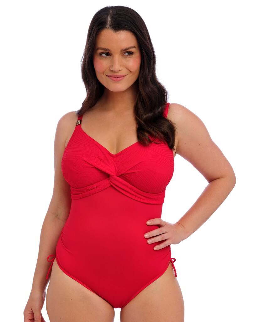 Fantasie Swim Ottawa Underwired Twist Front One Piece Swimsuit - Radiant Red