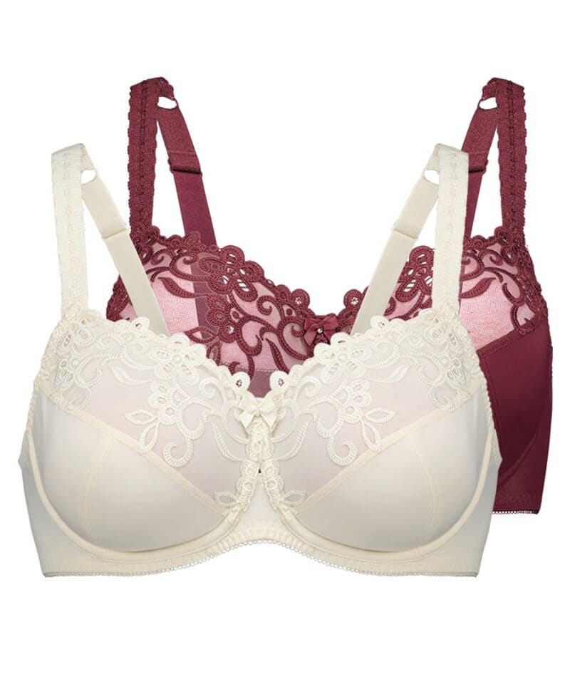 Fayreform Coral Underwire Bra - 2 Pack - Windsor Wine/Egret Bras