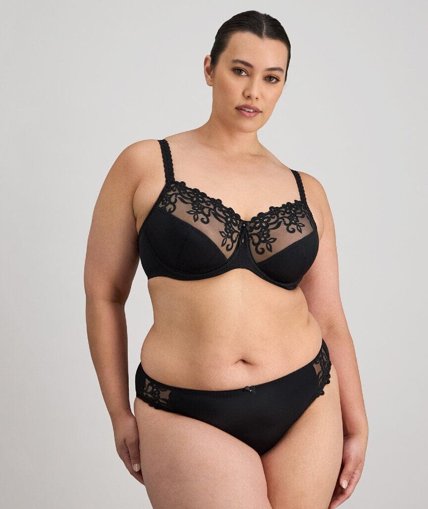 Fayreform Coral High Cut Brief - Black Knickers