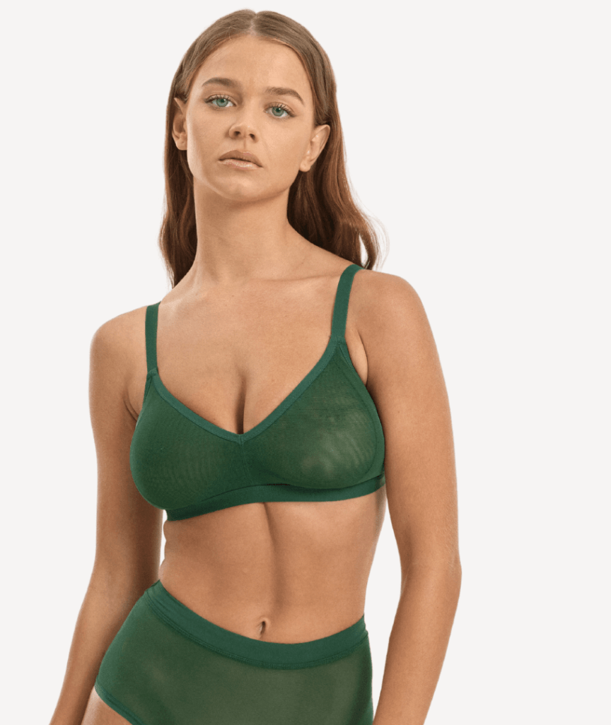 Nala Mesh Comfort Wirefree Bralette - Poison Ivy