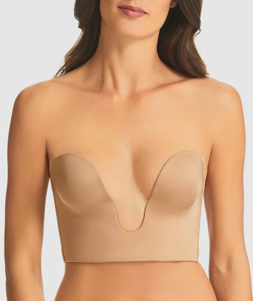 Finelines Refined Strapless Plunge Bustier - Nude