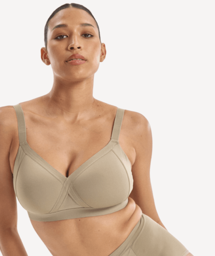 Nala Padded Support Wirefree Bralette - Porcini Mushroom