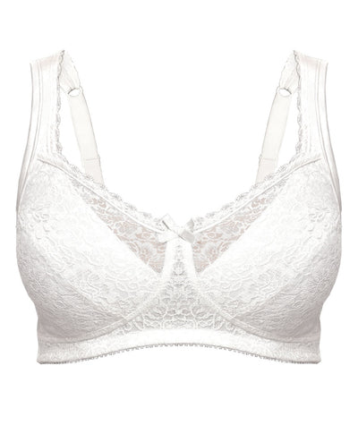 Exquisite Form Fully Wireless Full Coverage Comfort Lace Bra - White