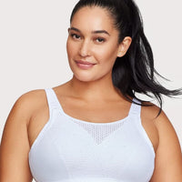 Glamorise Custom Control Wire-free Sports Bra - White - Curvy Bras