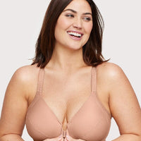 Glamorise Front-Closure Smoothing WonderWire Bra - Cappuccino